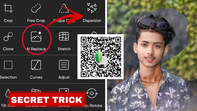 snapseed QR code face smooth new tricks