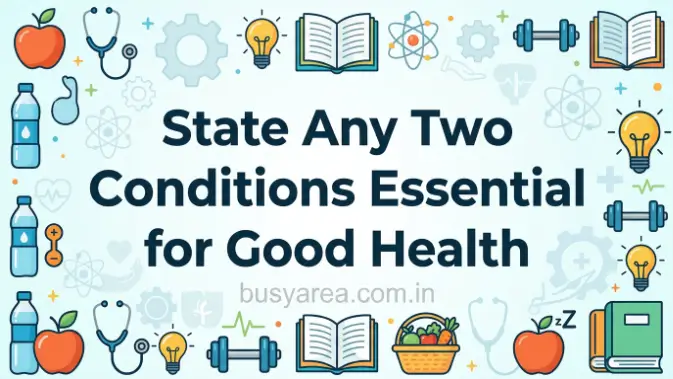 State Any Two Conditions Essential for Good Health state any two conditions essential for good health