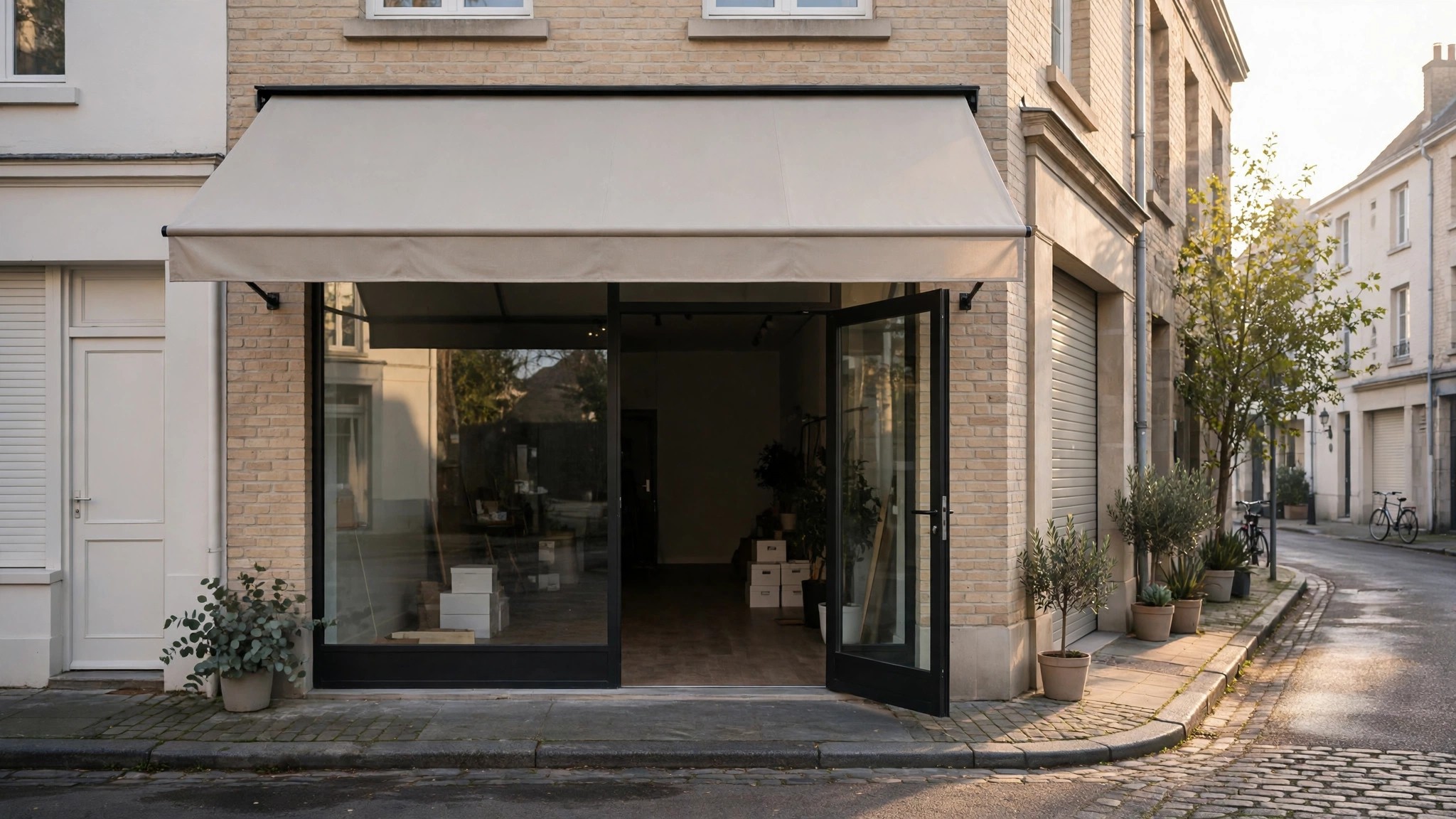 A newly opened shop on a quiet street, too new for Google Maps popular times data
