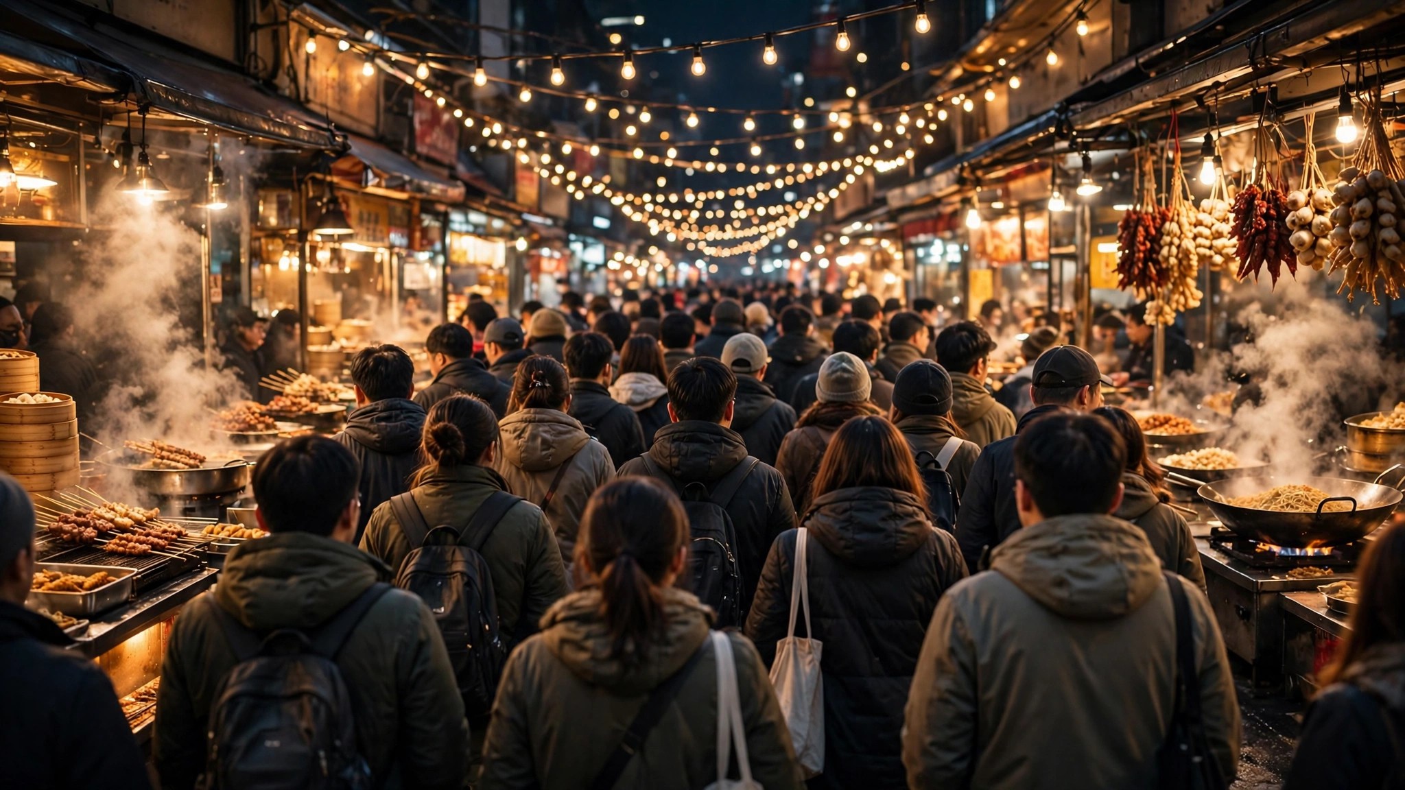 As busy as it gets on Google Maps: a packed market at its absolute peak crowd